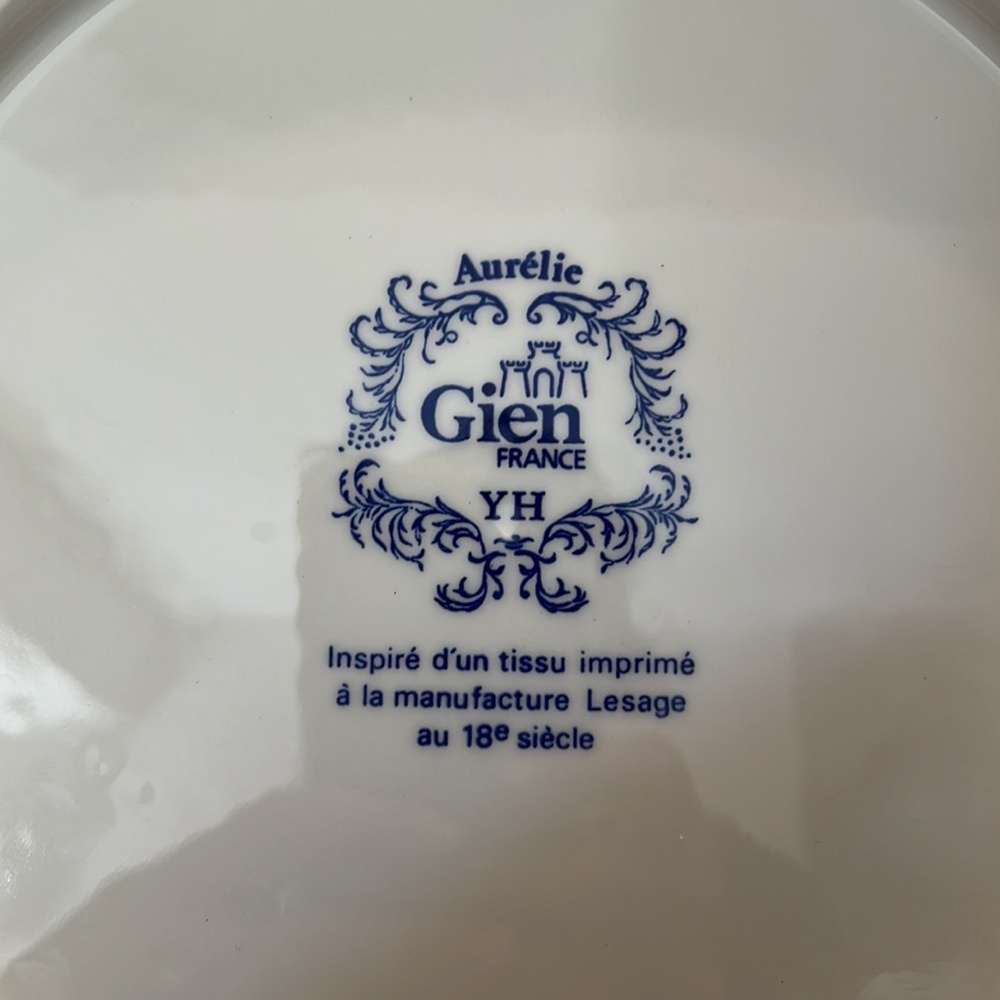 Faiencerie De Gien Aurlie Blue 12” Charger/Server - Picture 3 of 5
